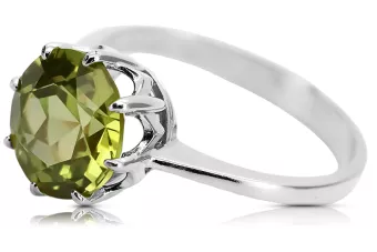 خاتم زبرجد أصفر فضي 925 عتيق فريد من نوعه vrc157s